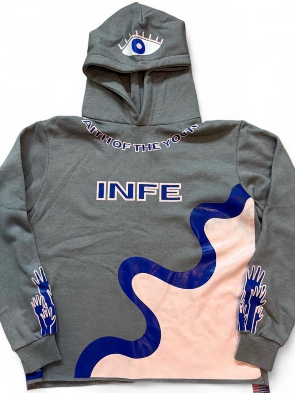 Gray, Pink, & Blue Faith Of The Youth Hoodie  ‘Faith Without Works Is Dead’